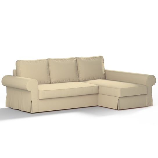Pokrowiec na sofę Backabro rozkładaną z leżanką, kremowy szenil, 248 x 88/150 x 71 cm, Chenille Inna marka