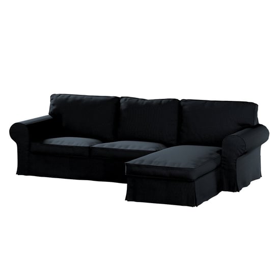 Pokrowiec na sofę Ektorp 2-osobową i leżankę, antracytowy sztruks, 252 x 163 x 88 cm, Manchester Inna marka