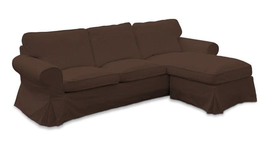 Pokrowiec na sofę Ektorp 2-osobową i leżankę, DEKORIA, Chenille, czekoladowy Dekoria