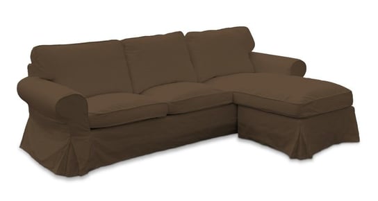 Pokrowiec na sofę Ektorp 2-osobową i leżankę, DEKORIA, Cotton Panama, brązowy Dekoria