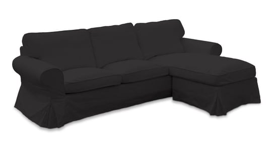 Pokrowiec na sofę Ektorp 2-osobową i leżankę, DEKORIA, Cotton Panama, grafitowy Dekoria