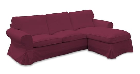 Pokrowiec na sofę Ektorp 2-osobową i leżankę, DEKORIA, Cotton Panama, śliwkowy Dekoria