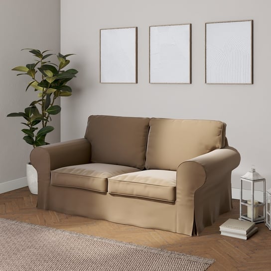 Pokrowiec na sofę Ektorp 2-osobową, nierozkładaną, brązowy, 173 x 83 x 73 cm, Living Velvet Inna marka