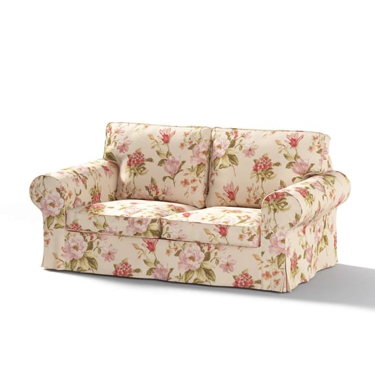 Pokrowiec na sofę Ektorp 2-osobową, rozkładaną, model do 2012, duże kwiaty na kremowym tle, 195 x 90 x 73 cm, Londres Dekoria