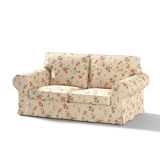 Pokrowiec na sofę Ektorp 2-osobową, rozkładaną, model do 2012, kwiatki na kremowym tle, 195 x 90 x 73 cm, Londres Dekoria