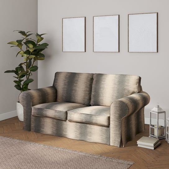 Pokrowiec na sofę Ektorp 2-osobową rozkładaną, model po 2012, szaro-beżowy, 200 x 90 x 73 cm, Living Dekoria