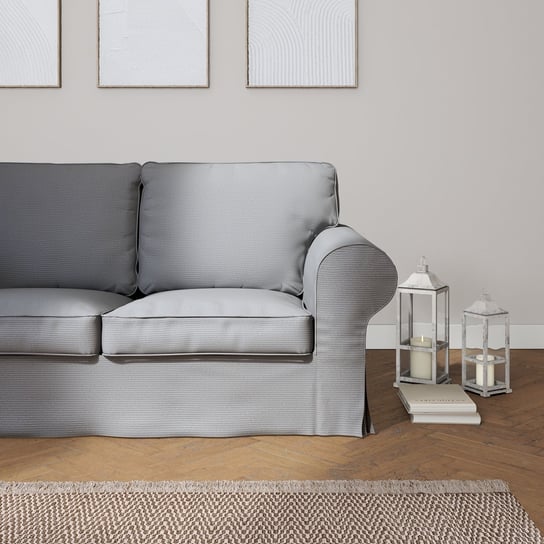 Pokrowiec na sofę Ektorp 2-osobową rozkładaną, model po 2012, szary sztruks, 200 x 90 x 73 cm, Manchester Inna marka
