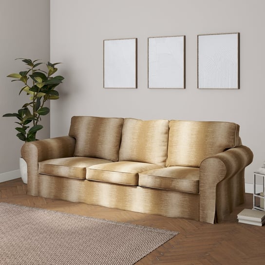 Pokrowiec na sofę Ektorp 3-osobową, nierozkładaną, beżowy, 218 x 88 x 73 cm, Living Inna marka