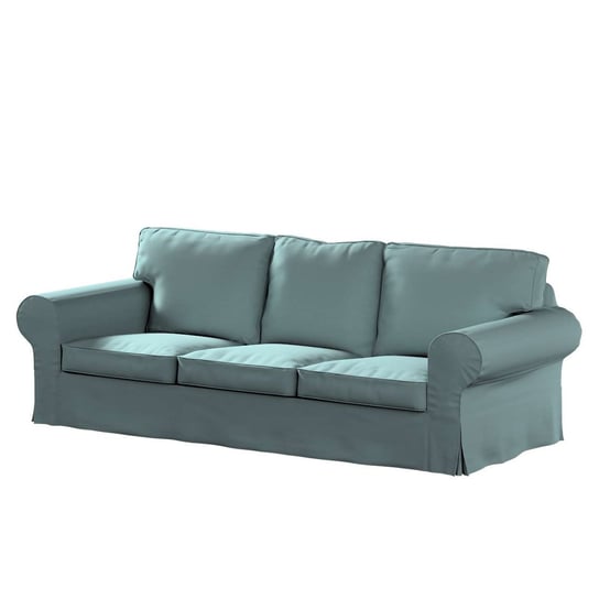 Pokrowiec na sofę Ektorp 3-osobową nierozkładaną, Cotton Panama, eukaliptusowy błękit, 218x88x73 cm Dekoria