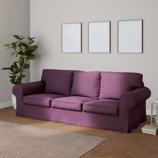 Pokrowiec na sofę Ektorp 3-osobową, nierozkładaną, fioletowy, 218 x 88 x 73 cm, Living Inna marka