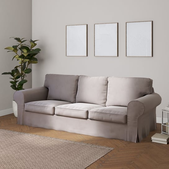 Pokrowiec na sofę Ektorp 3-osobową, nierozkładaną, kawa z mlekiem, 218 x 88 x 73 cm, Living Velvet Inna marka