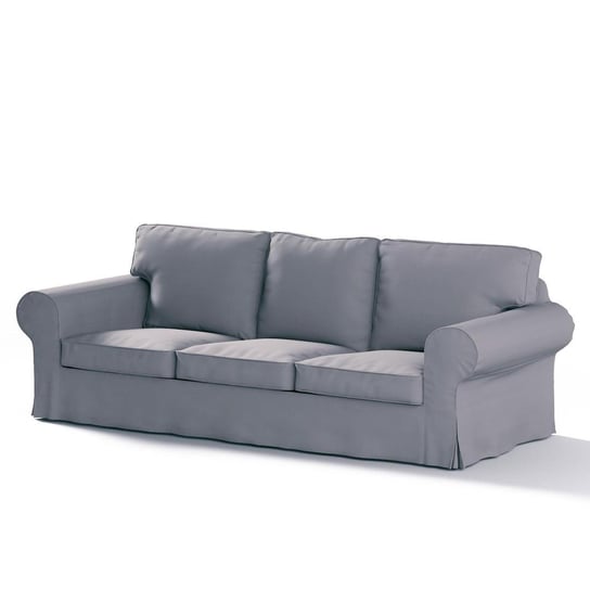 Pokrowiec na sofę Ektorp 3-osobową, rozkładaną, DEKORIA, Cotton Panama, szary Dekoria