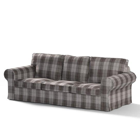 Pokrowiec na sofę Ektorp 3-osobową, rozkładaną, DEKORIA, Edinburgh, szary Dekoria