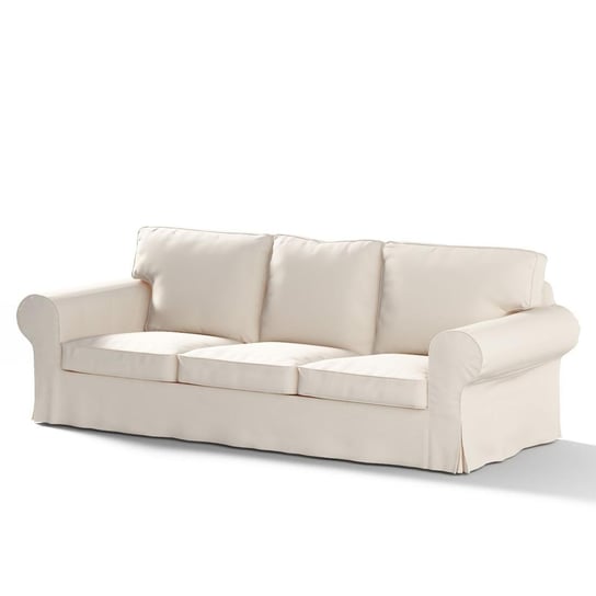 Pokrowiec na sofę Ektorp 3-osobową, rozkładaną, DEKORIA, Etna, biały Dekoria