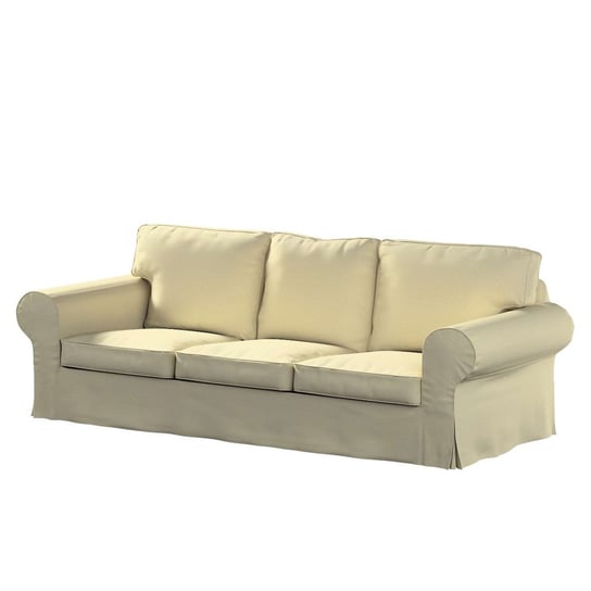 Pokrowiec na sofę Ektorp 3-osobową, rozkładaną, kremowy szenil, 218 x 88 x 88 cm, Living Dekoria