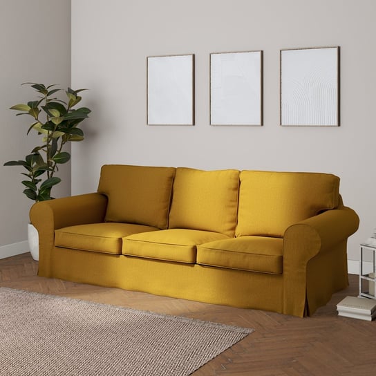 Pokrowiec na sofę Ektorp 3-osobową, rozkładaną, PIXBO, miodowy szenil, 222 x 98 x 76 cm, City Inna marka