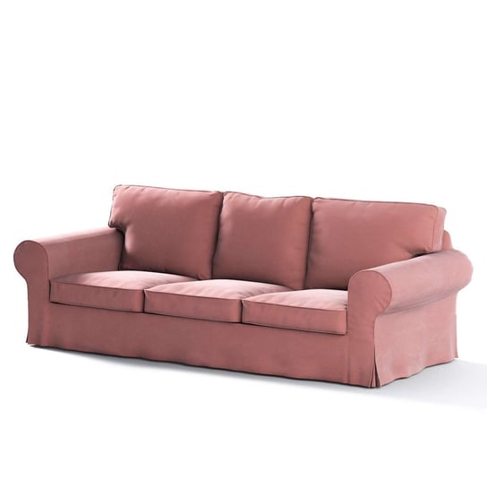 Pokrowiec na sofę Ektorp 3-osobową rozkładaną, Velvet, PIXBO, koralowy róż, 222x98x76 cm Dekoria