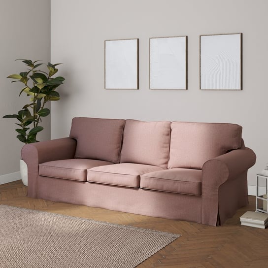 Pokrowiec na sofę Ektorp 3-osobową, rozkładaną, zgaszony róż szenil, 218 x 88 x 88 cm, City Inna marka