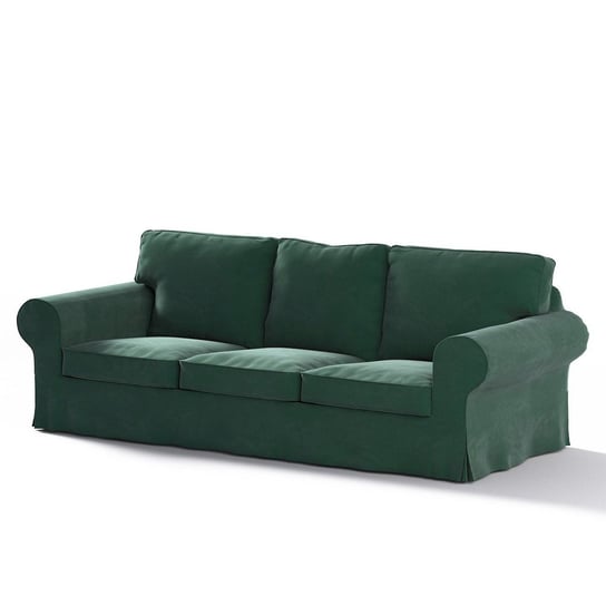 Pokrowiec na sofę Ektorp 3-osobową, Velvet, ciemny zielony Dekoria