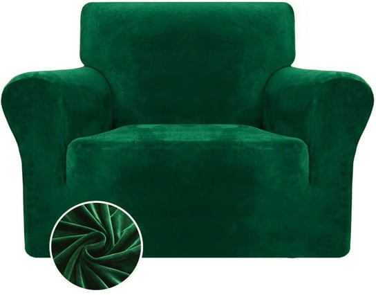 Pokrowiec Na Sofę Fotel Elastyczny Welur 90-140 Cm 1 Os Welur Zielony Domidekor