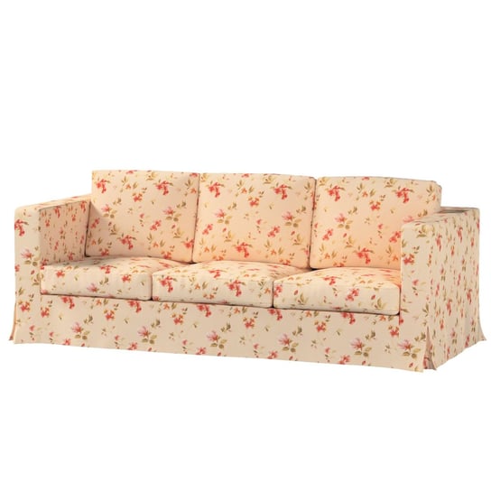 Pokrowiec na sofę Karlanda 3-osobową nierozkładaną, długi, kwiatki na kremowym tle, 208 x 87 x 66 cm, Londres Inna marka