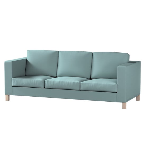 Pokrowiec na sofę Karlanda 3-osobową nierozkładaną, krótki, eukaliptusowy błękit, 208 x 87 x 66 cm, Cotton Panama Inna marka