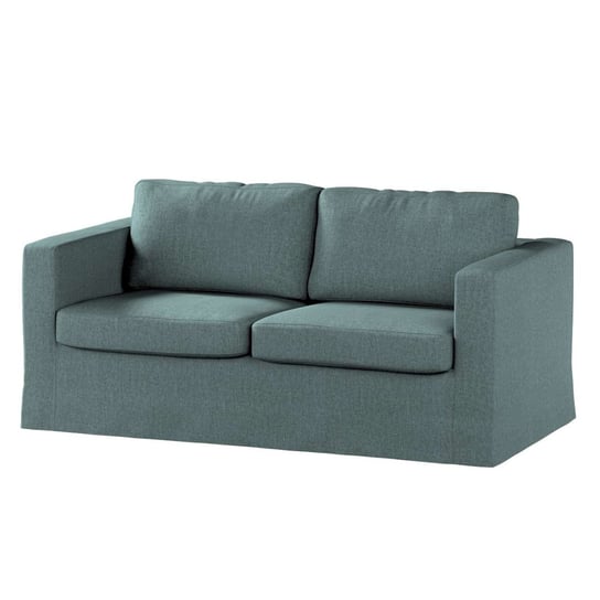 Pokrowiec na sofę Karlstad 2-osobową nierozkładaną, City,długi, szary błękit szenil, 165x89x64 cm Dekoria
