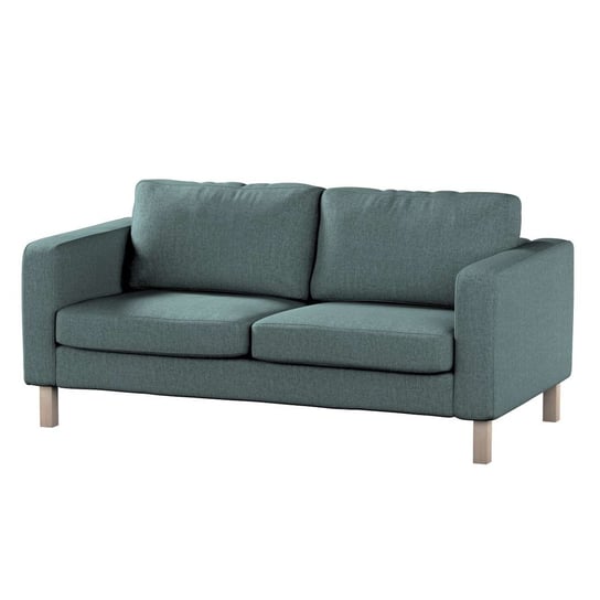 Pokrowiec na sofę Karlstad 2-osobową nierozkładaną, City,krótki, szary błękit szenil, 165x89x64 cm Dekoria