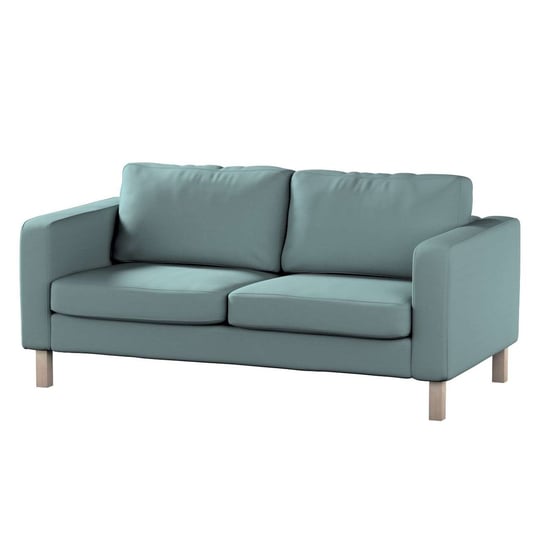Pokrowiec na sofę Karlstad 2-osobową nierozkładaną, Cotton Panama,krótki, eukaliptusowy błękit, 165x89x64 cm Dekoria
