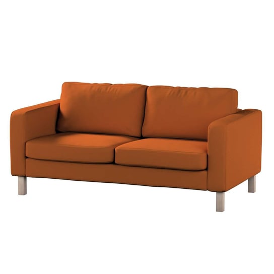 Pokrowiec na sofę Karlstad 2-osobową nierozkładaną, Cotton Panama,krótki, rudy, 165x89x64 cm Dekoria