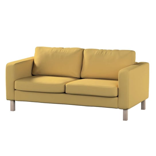Pokrowiec na sofę Karlstad 2-osobową nierozkładaną, Cotton Panama,krótki, zgaszony żółty, 165x89x64 cm Dekoria