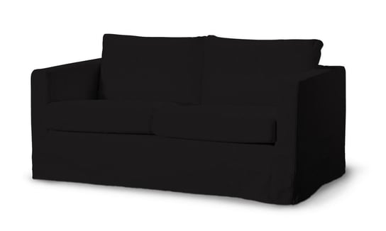 Pokrowiec na sofę Karlstad 2-osobową nierozkładaną, DEKORIA, Cotton Panama, długi, czarny Dekoria