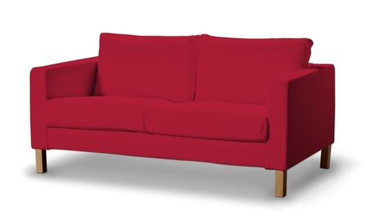 Pokrowiec na sofę Karlstad 2-osobową nierozkładaną, DEKORIA, Cotton Panama, krótki, czerwony Dekoria
