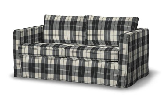 Pokrowiec na sofę Karlstad 2-osobową nierozkładaną, DEKORIA, Edinburgh, długi, krata czarno-biała Dekoria