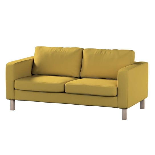 Pokrowiec na sofę Karlstad 2-osobową nierozkładaną krótki, złoty żółty szeniil, 165 x 89 x 64 cm, Living Dekoria