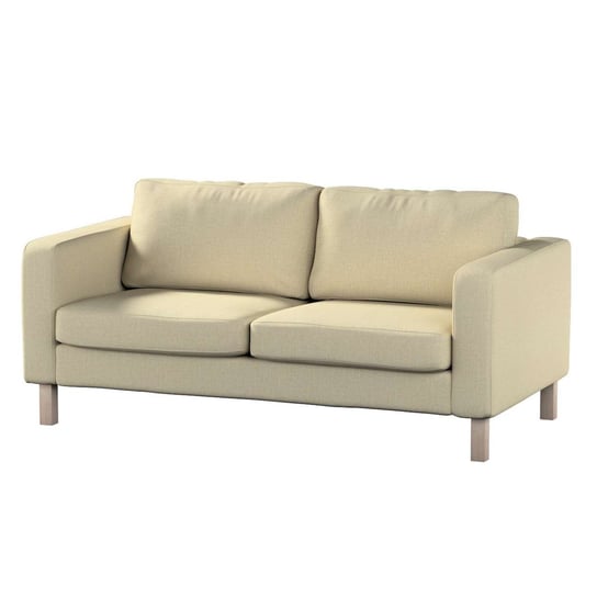 Pokrowiec na sofę Karlstad 2-osobową nierozkładaną, Living,krótki, oliwkowo-kremowy, 165x89x64 cm Dekoria