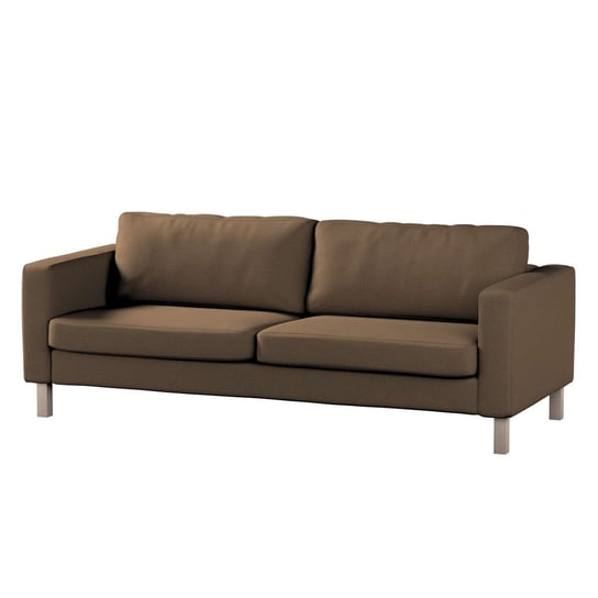 Pokrowiec na sofę Karlstad 3-osobową nierozkładaną, Bergen, krótki, brązowy, 204x89x64 cm Dekoria