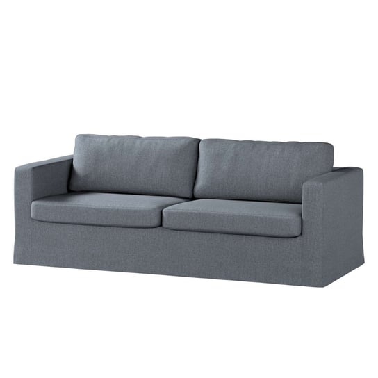 Pokrowiec na sofę Karlstad 3-osobową nierozkładaną, City, długi, grafitowo-szary szenil, 204x89x66 cm Dekoria