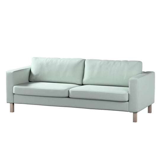 Pokrowiec na sofę Karlstad 3-osobową nierozkładaną, City, krótki, szary błękit szenil, 204x89x64 cm Dekoria