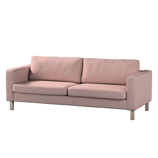 Pokrowiec na sofę Karlstad 3-osobową nierozkładaną, City, krótki, zgaszony róż szenil, 204x89x64 cm Dekoria
