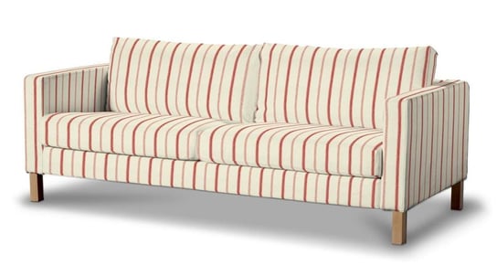 Pokrowiec na sofę Karlstad 3-osobową nierozkładaną, DEKORIA, Avinon, krótki, czerwone paski Dekoria