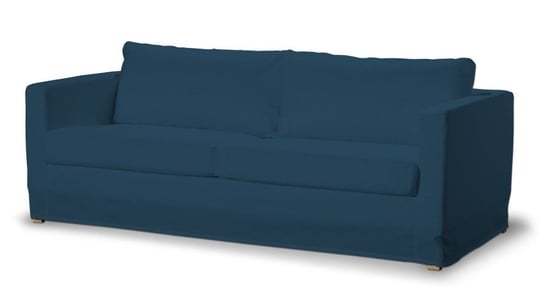 Pokrowiec na sofę Karlstad 3-osobową nierozkładaną, DEKORIA, Cotton Panama, długi, morski niebieski Dekoria