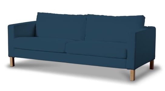 Pokrowiec na sofę Karlstad 3-osobową nierozkładaną, DEKORIA, Cotton Panama, krótki, morski niebieski Dekoria