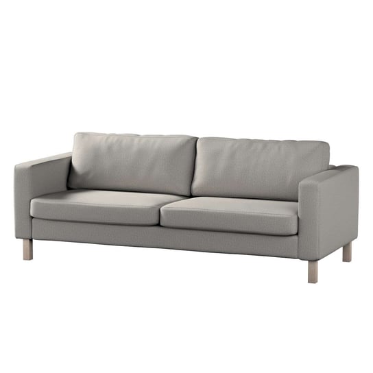 Pokrowiec na sofę Karlstad 3-osobową nierozkładaną, krótki, srebrno - szary szenil, 204 x 89 x 64 cm, Living Dekoria