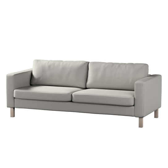 Pokrowiec na sofę Karlstad 3-osobową nierozkładaną, Living, krótki, jasny szary, 204x89x64 cm Dekoria