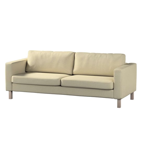 Pokrowiec na sofę Karlstad 3-osobową nierozkładaną, Living, krótki, oliwkowo-kremowy, 204x89x64 cm Dekoria