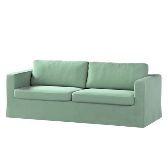 Pokrowiec na sofę Karlstad 3-osobową nierozkładaną, Living Velvet, długi, jasna mięta, 204x89x66 cm Dekoria