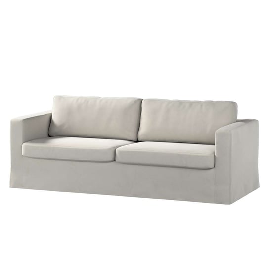 Pokrowiec na sofę Karlstad 3-osobową nierozkładaną, Living Velvet, długi, jasny szary, 204x89x66 cm Dekoria