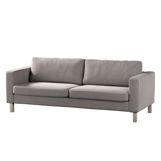 Pokrowiec na sofę Karlstad 3-osobową nierozkładaną, Living Velvet, krótki, kawa z mlekiem, 204x89x64 cm Dekoria
