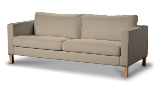 Pokrowiec na sofę Karlstad 3-osobową rozkładaną, DEKORIA, Cotton Panama, krótki, beżowy Dekoria
